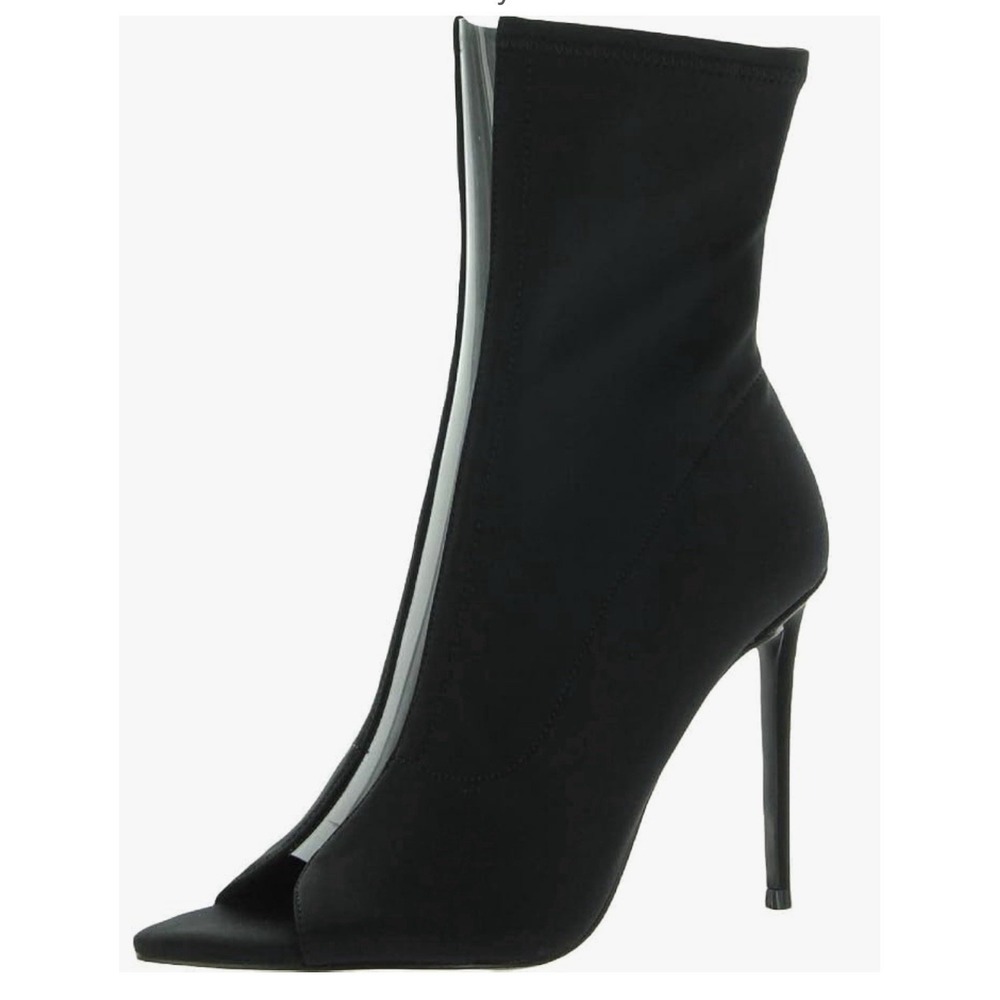 Steve Madden womens Finley Fashion Boot Black Size 6.5 Peep Toe